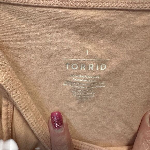 Torrid Cotton Blend Spaghetti Strap Stretch Foxy Strappy Cami Tank Nude Size 1 - Picture 5 of 5